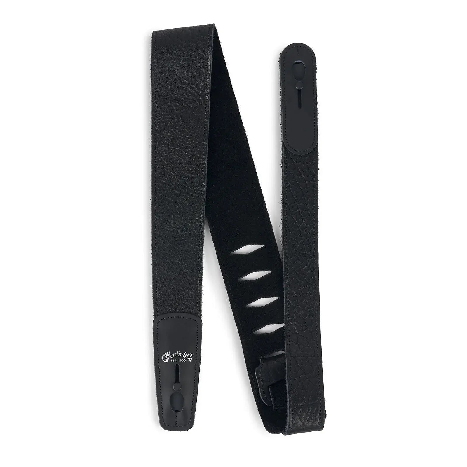 Martin Buffalo Leather Lock-it Strap - Black - 18A0144 Midwood Guitar