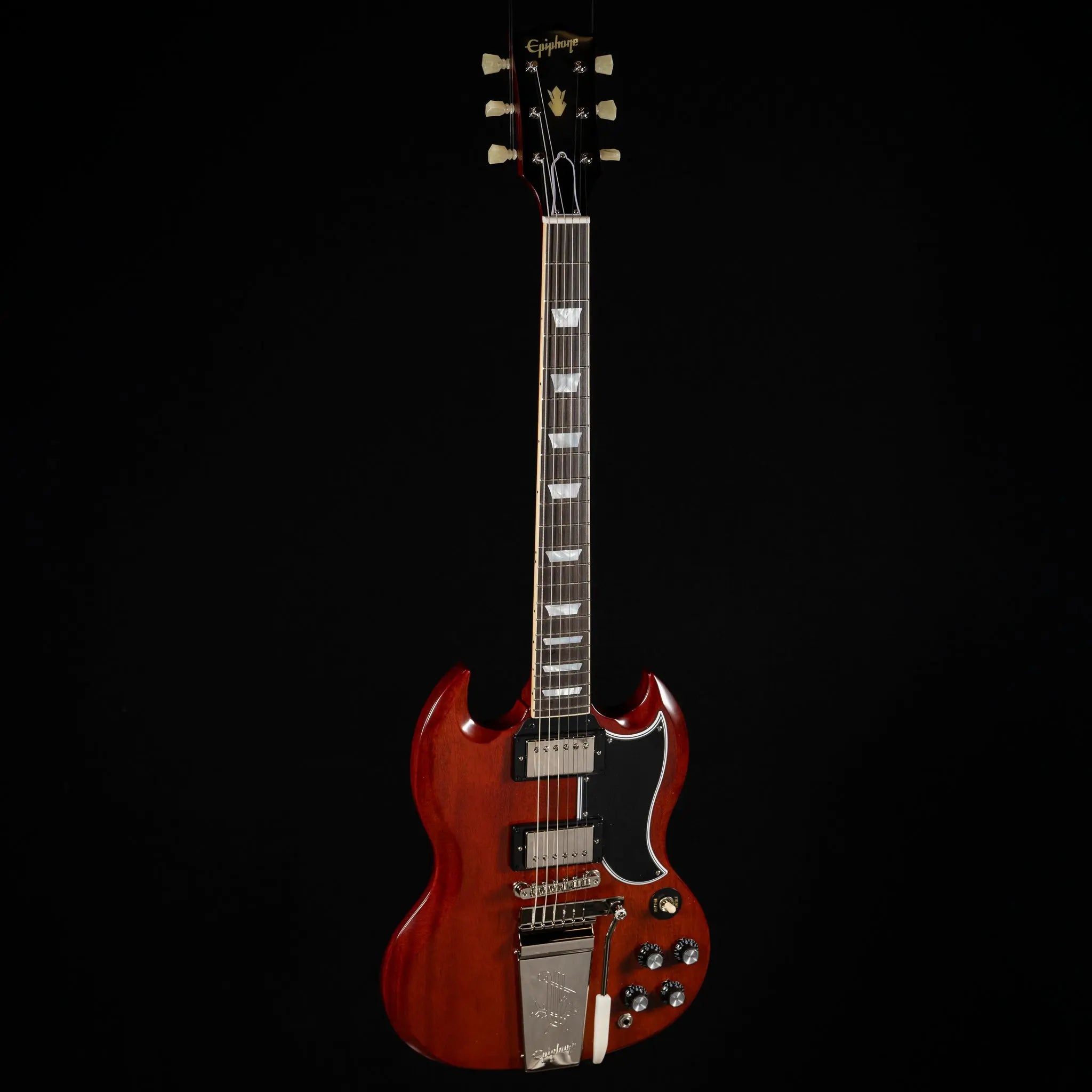 Epiphone Inspired by Gibson Custom 1964 SG Standard with Maestro Vibrola Reissue - Cherry Red - Midwood Guitar