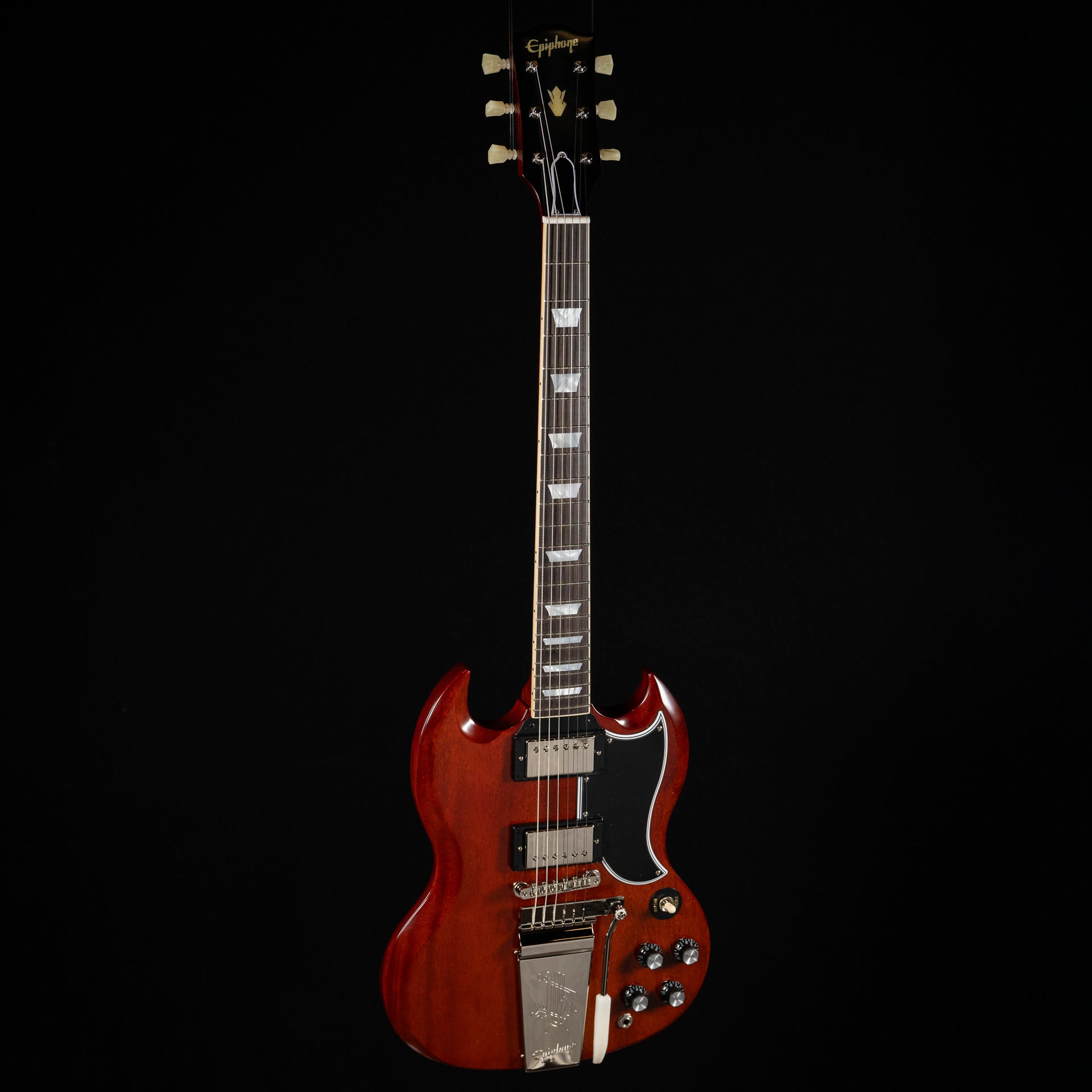 Epiphone Inspired by Gibson Custom 1964 SG Standard with Maestro Vibrola Reissue - Cherry Red - Midwood Guitar