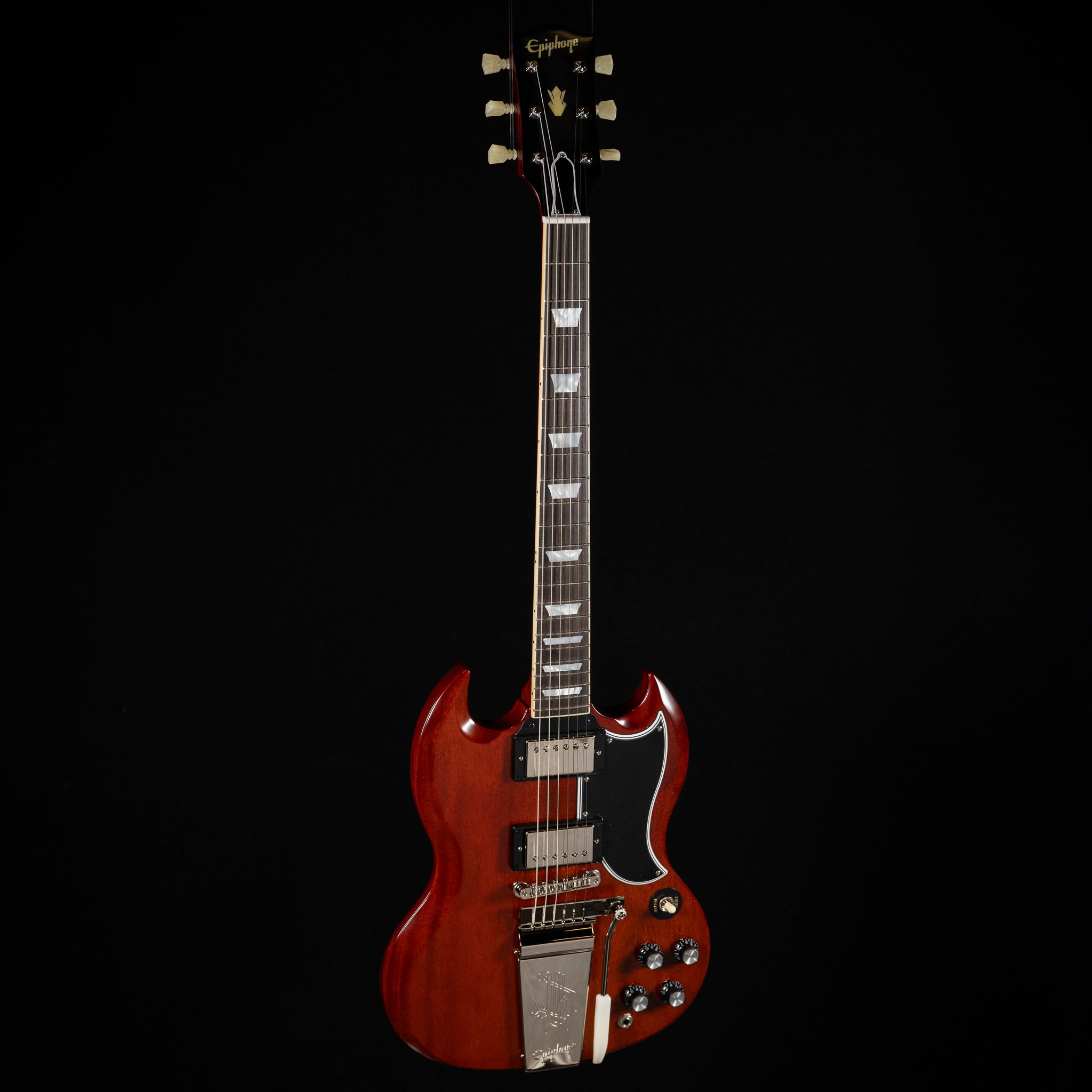 Epiphone Inspired by Gibson Custom 1964 SG Standard with Maestro Vibrola Reissue - Cherry Red - Midwood Guitar