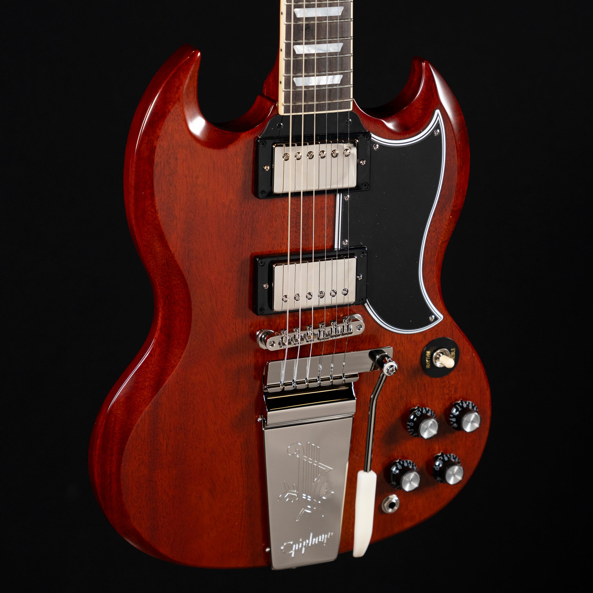 Epiphone Inspired by Gibson Custom 1964 SG Standard with Maestro Vibrola Reissue - Cherry Red - Midwood Guitar
