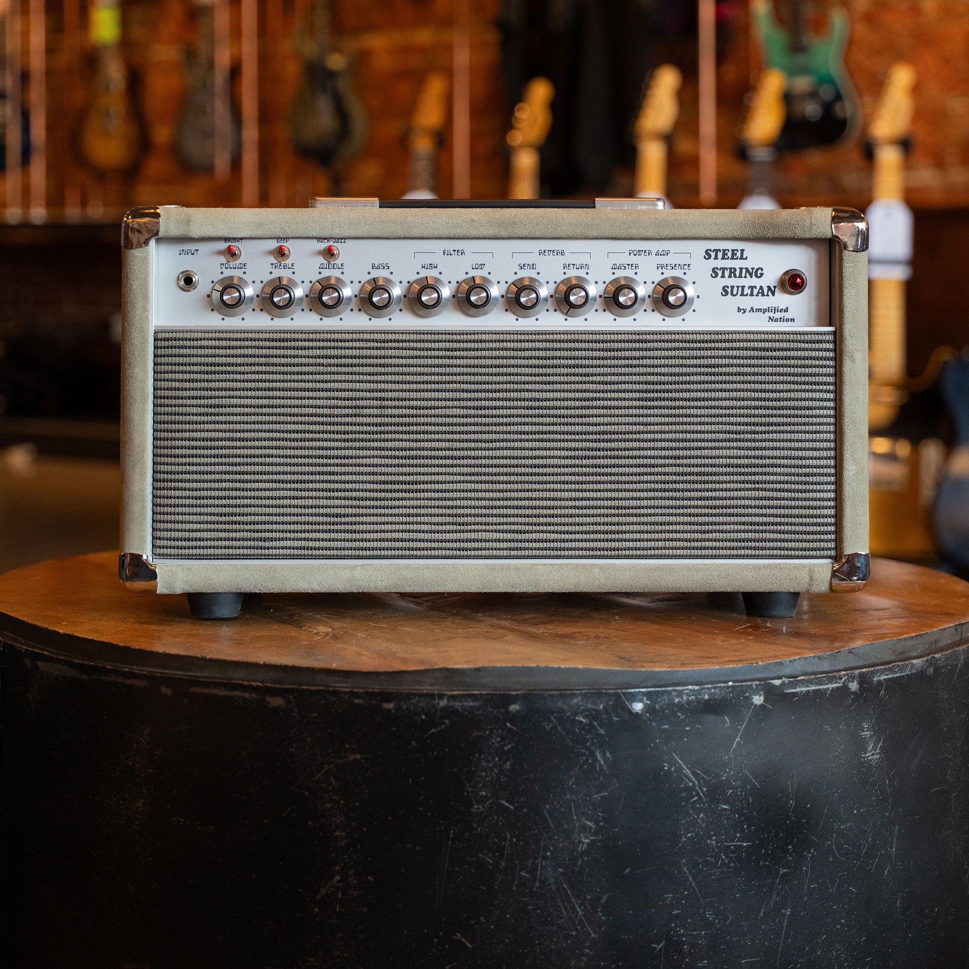 Preowned Amplified Nation Steel String Sultan Head - Silver Suede
