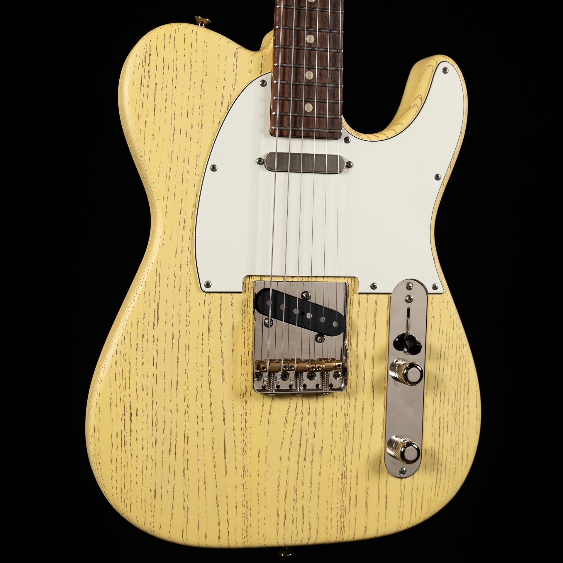 2023 Tom Anderson T Icon – Satin Organic Grain Mellow Yellow w/ Brown Grain Filler