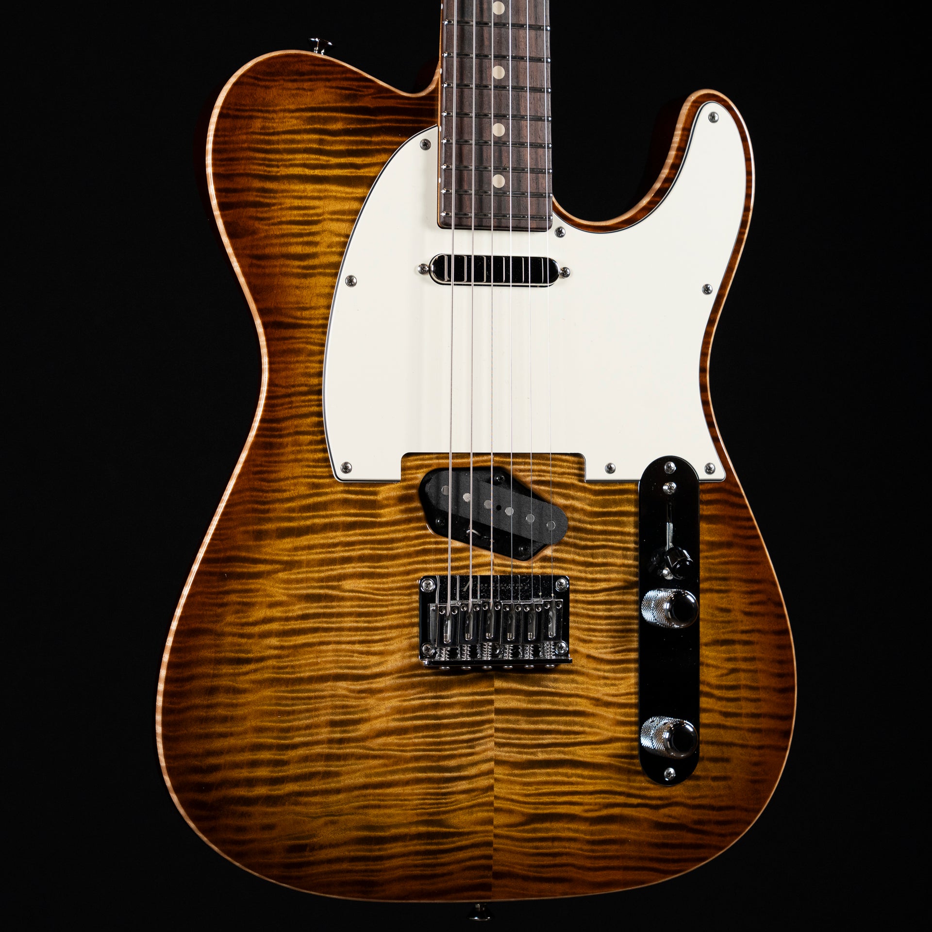 Tom Anderson Guitarworks Top T Classic - Light Tiger Eye Burst with binding