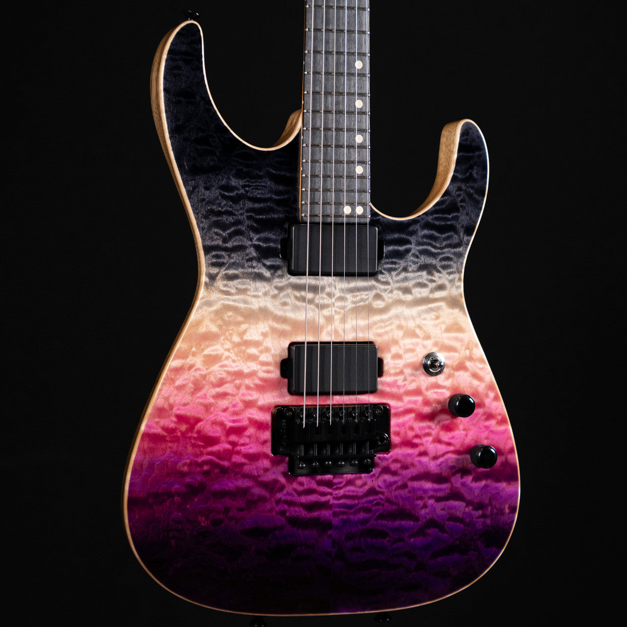 Tom Anderson Angel Electric Guitar- Cosmic Purple Double Wipeout - Quilt Maple on Limba