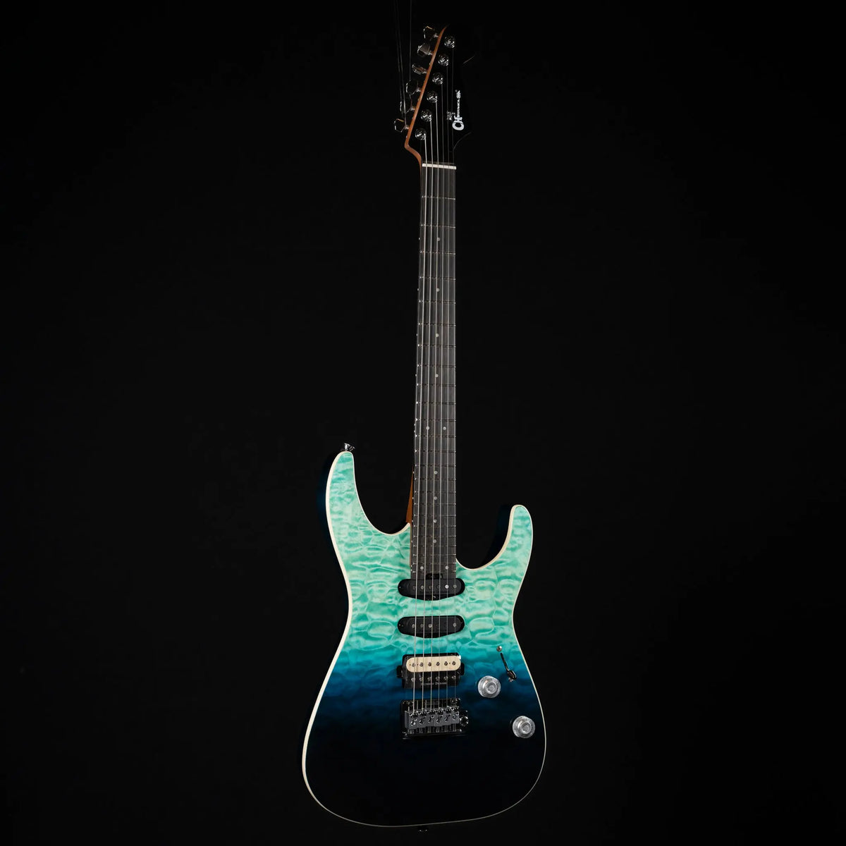 Charvel Pro-Mod Plus Dinky DK24 HSS 2PT QM - Blue Curaçao - Midwood Guitar