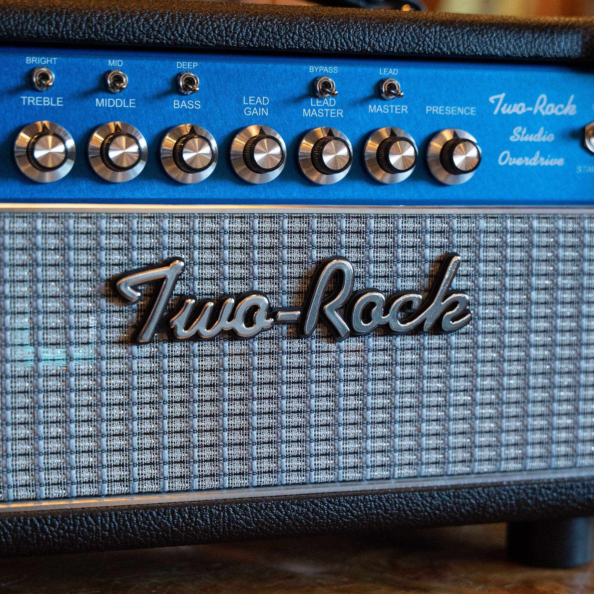 Two-Rock Studio Overdrive Head Black Bronco W/Blue Faceplate