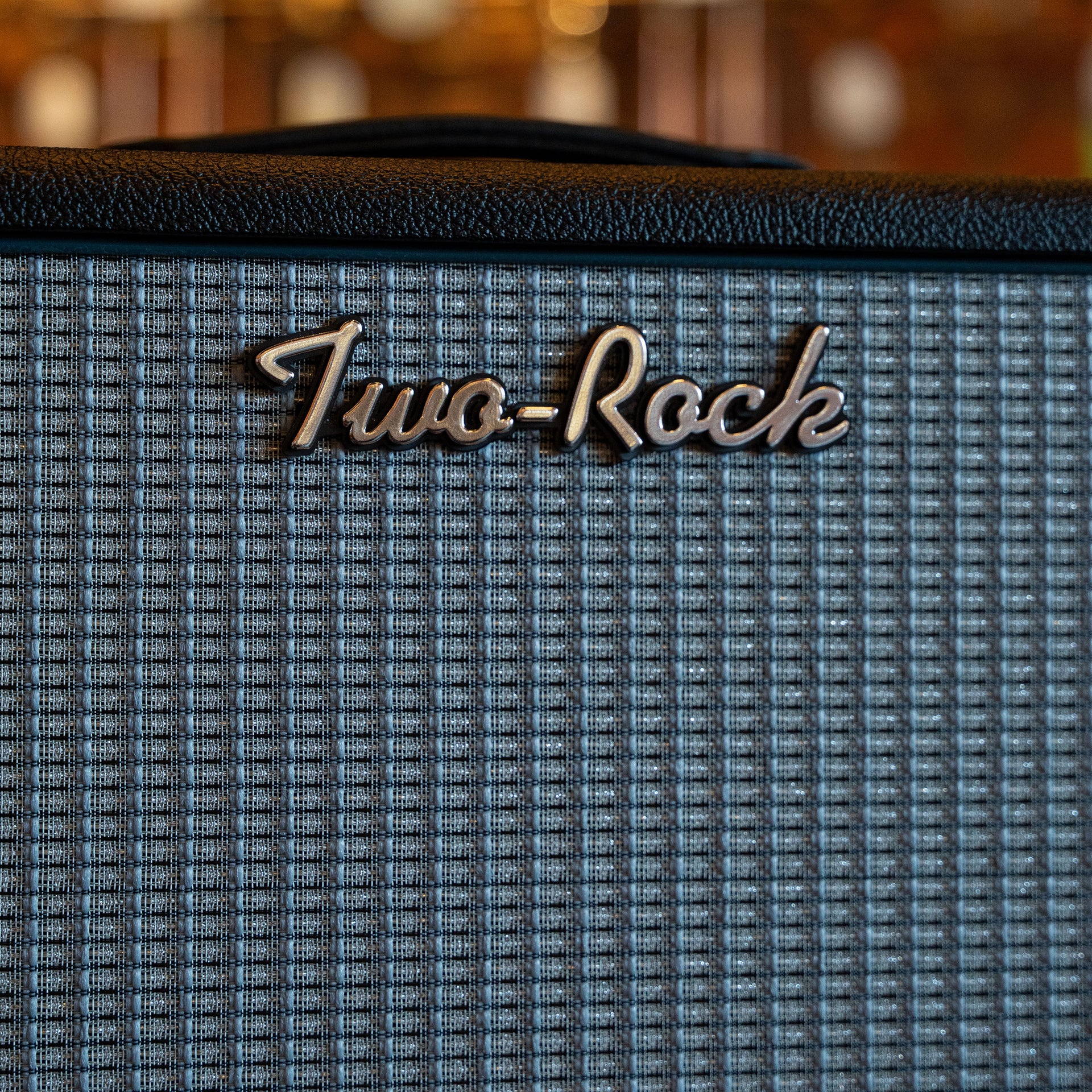 Two-Rock 1x12 Open Back Speaker Cabinet - Black Bronco w/Silver Cloth & Blue Piping