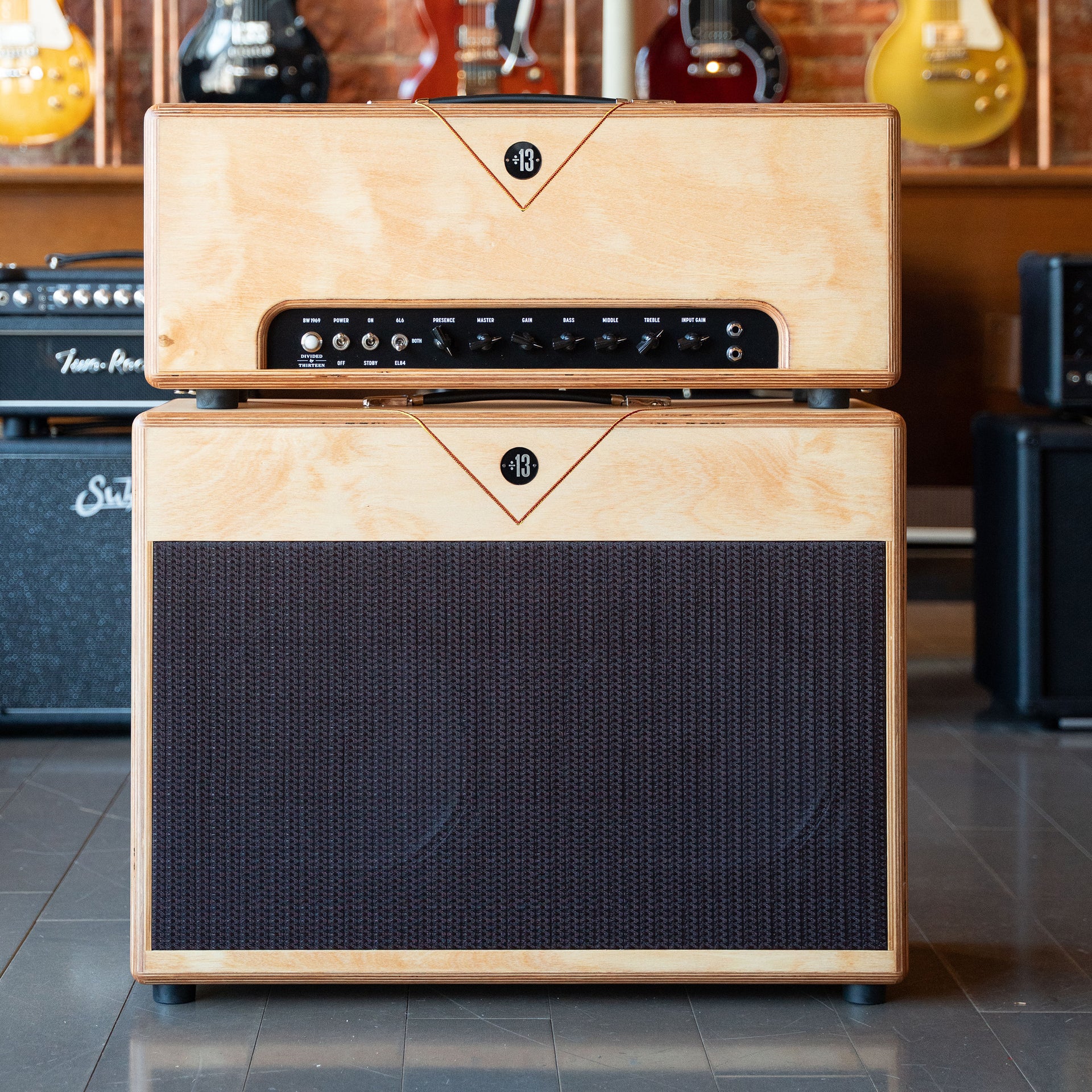 Divided By 13 BW1969 Head & Matching 2 x 12 Cab- Natural Wood, Golden Pecan Stain