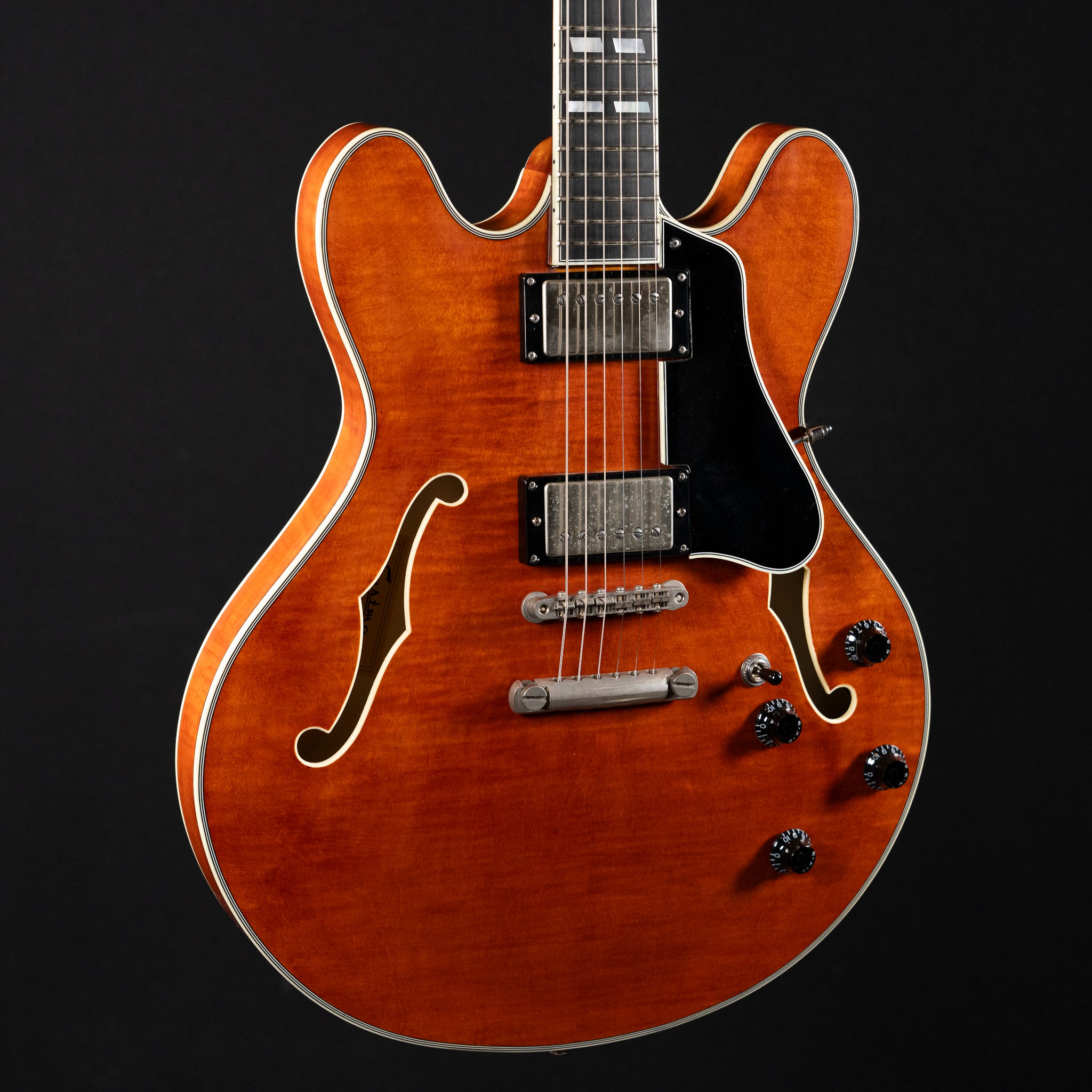 2025 Eastman T59/TV Semi-Hollow Electric Guitar - Amber Burst - Midwood Guitar