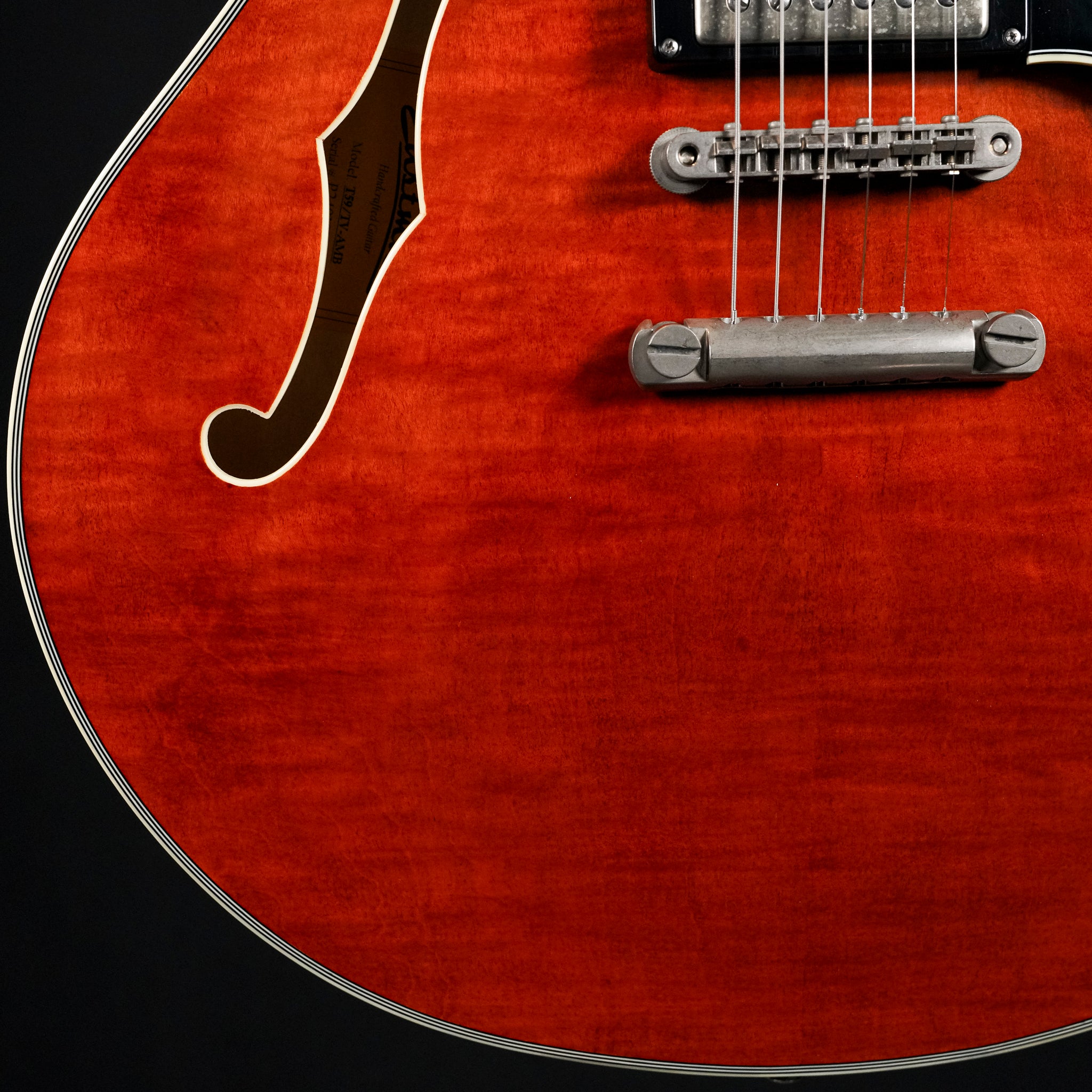 2025 Eastman T59/TV Semi-Hollow Electric Guitar - Amber Burst - Midwood Guitar