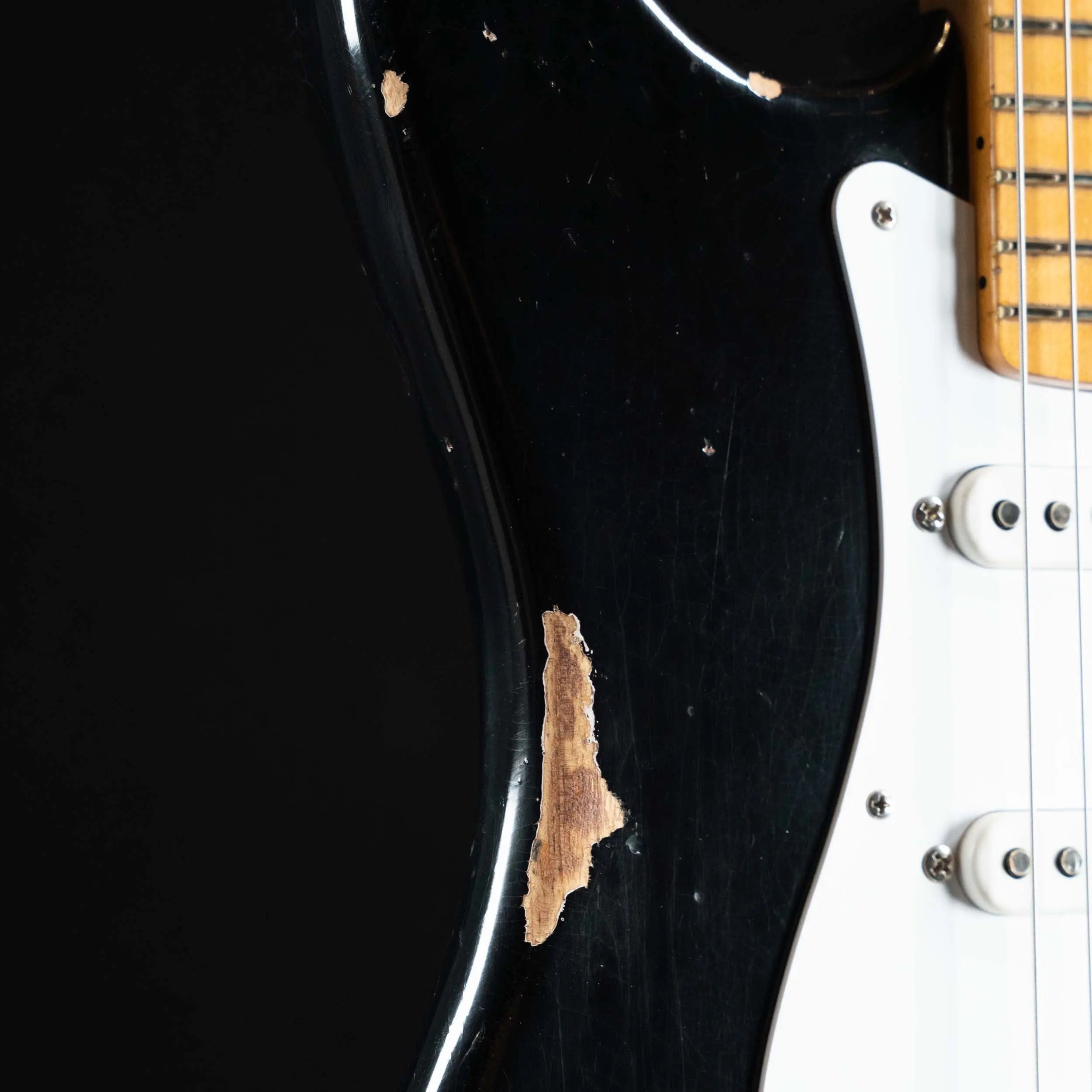 2024 Fender Custom Shop Limited Fat 1954 Stratocaster Relic Aged Black | Preowned - Midwood Guitar