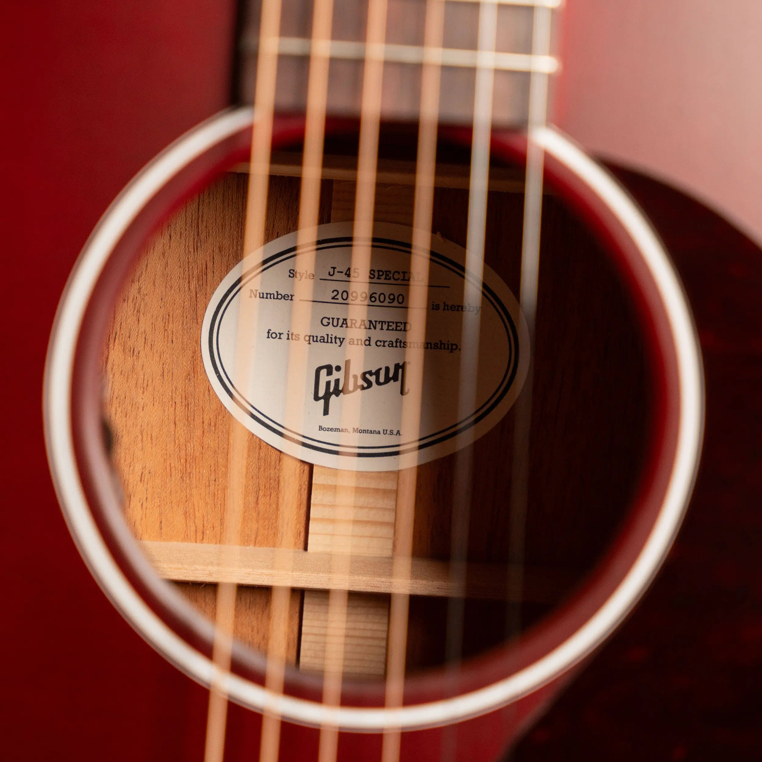 Gibson J-45 Special Acoustic Guitar - Satin Wine Red - Midwood Guitar