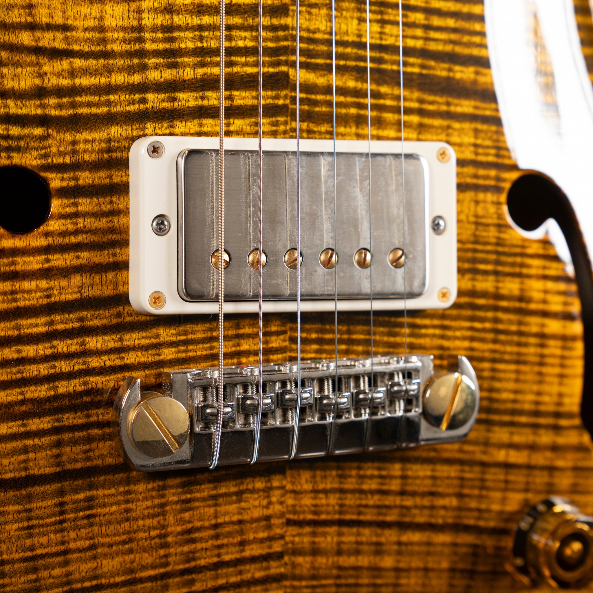 2020 PRS Hollowbody II Piezo 10-Top - Yellow Tiger - Midwood Guitar