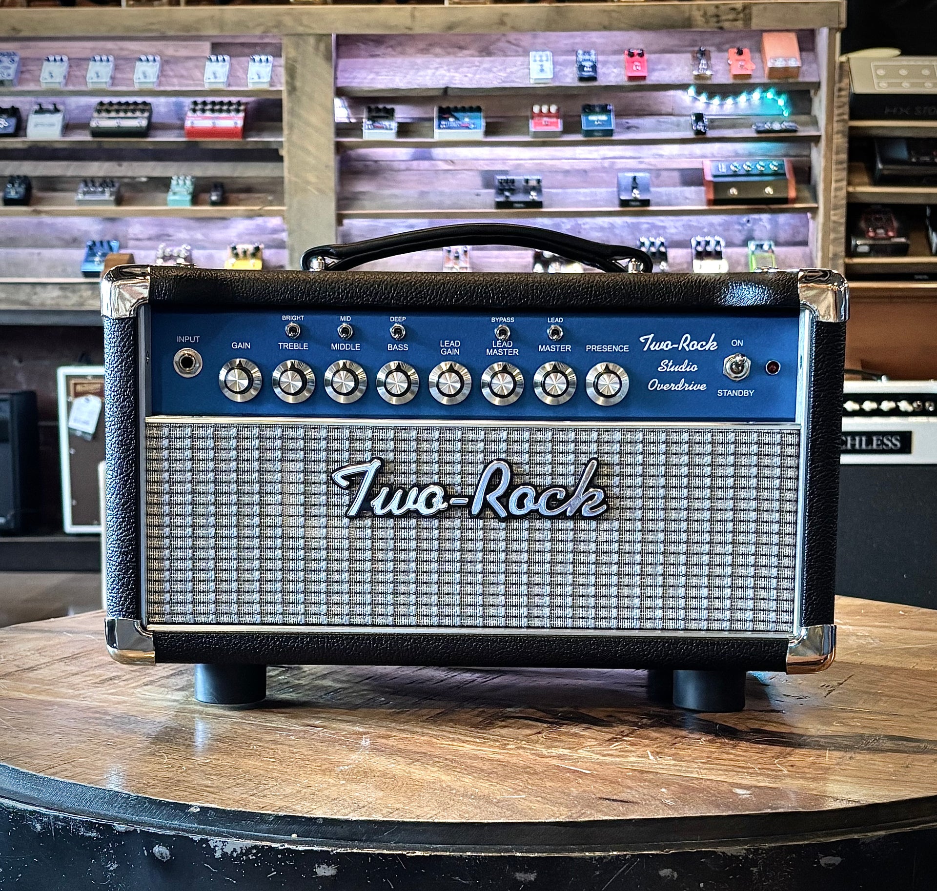 Two-Rock Studio Overdrive Head Black Bronco W/Blue Faceplate