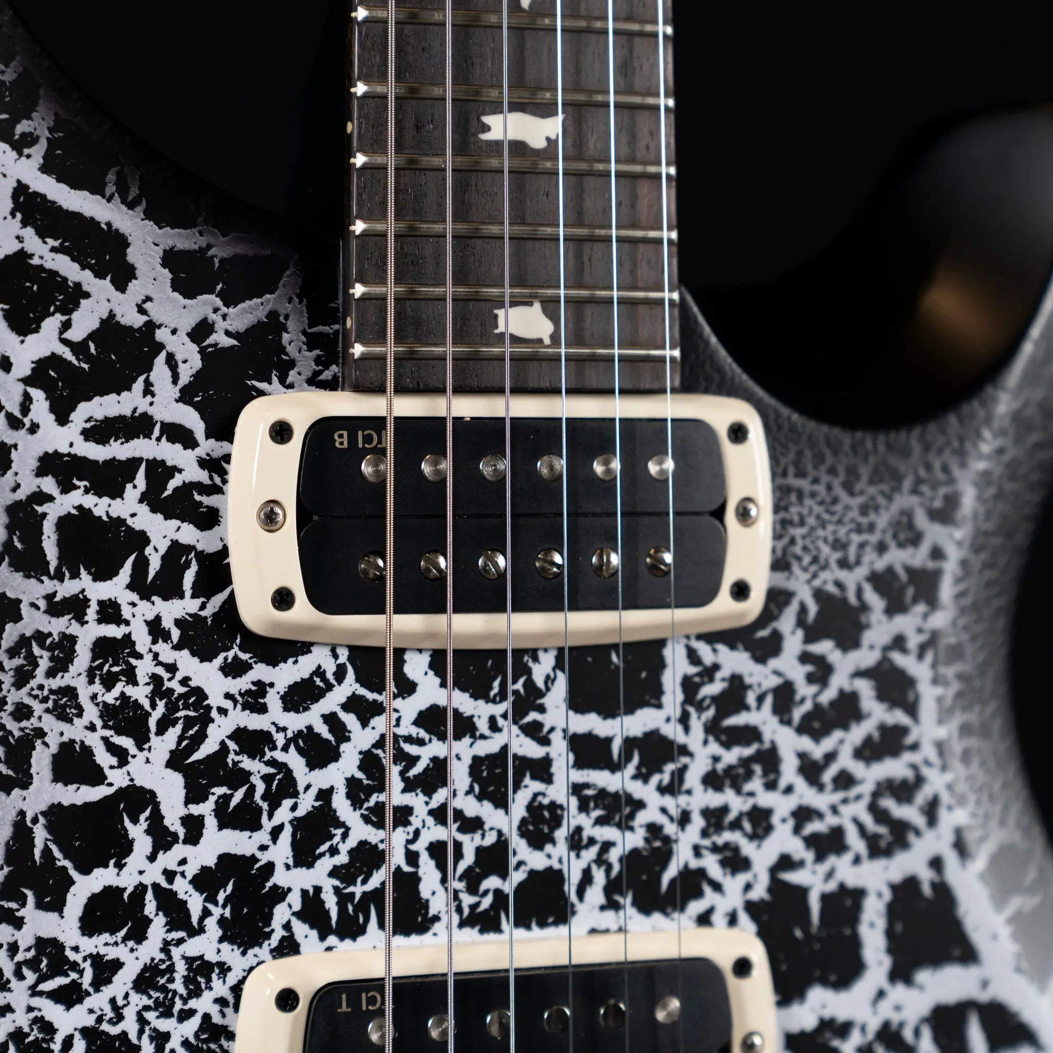 PRS S2 Custom 24-08 "Sprayer's Choice" Custom Color - Black Crackle Satin - Midwood Guitar