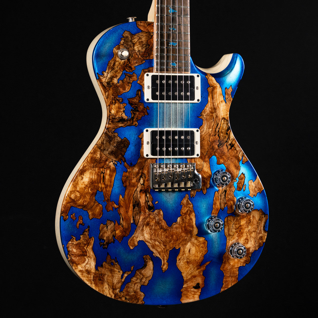 PRS Private Stock McCarty 594 Singlecut Tremolo - Spalted Maple with Silver Leaf & Blue Accents (2023)