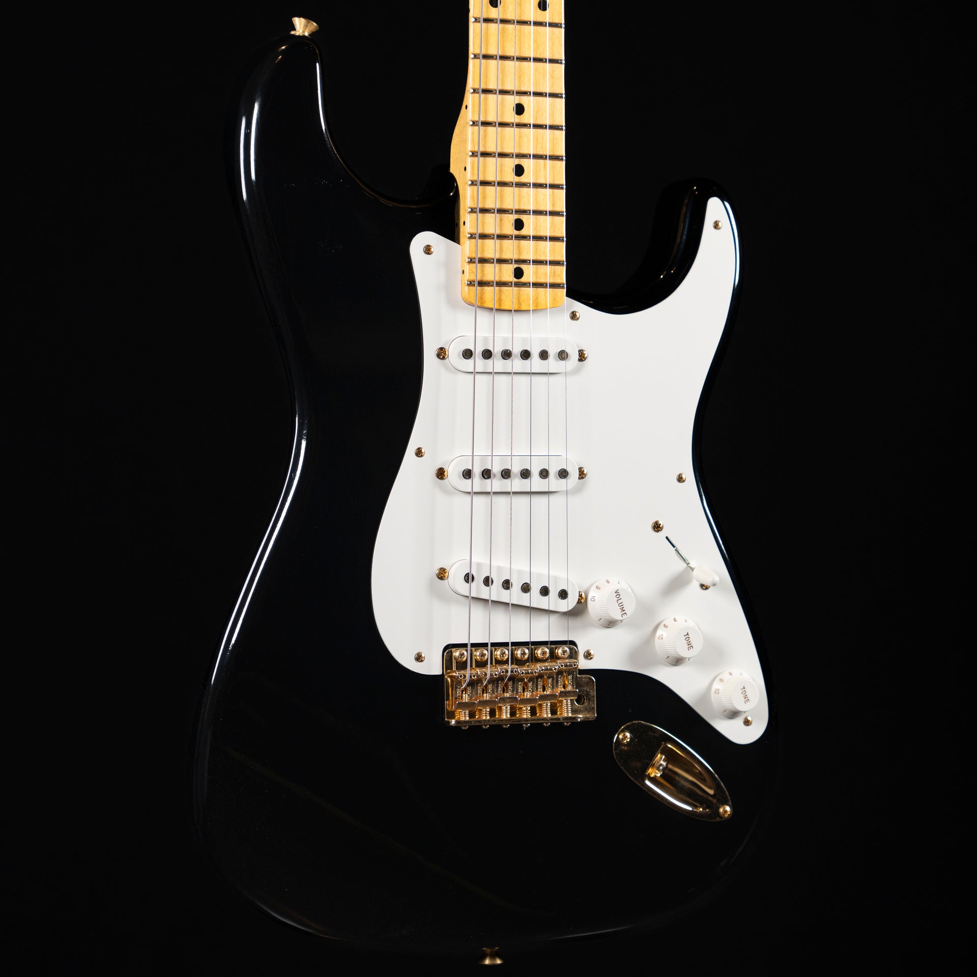 Fender Custom Shop 1955 Stratocaster - Lush Closet Classic - Black w/ Gold Hardware - Midwood Guitar