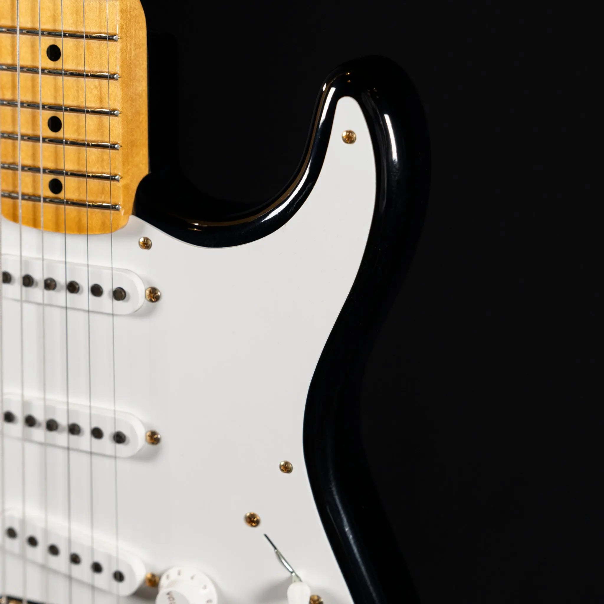 Fender Custom Shop 1955 Stratocaster - Lush Closet Classic - Black w/ Gold Hardware - Midwood Guitar
