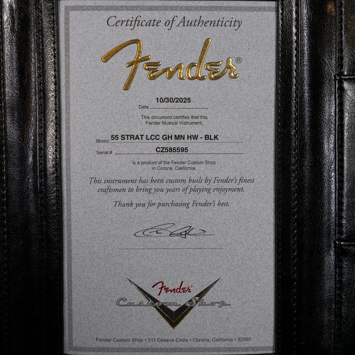 Fender Custom Shop 1955 Stratocaster - Lush Closet Classic - Black w/ Gold Hardware - Midwood Guitar
