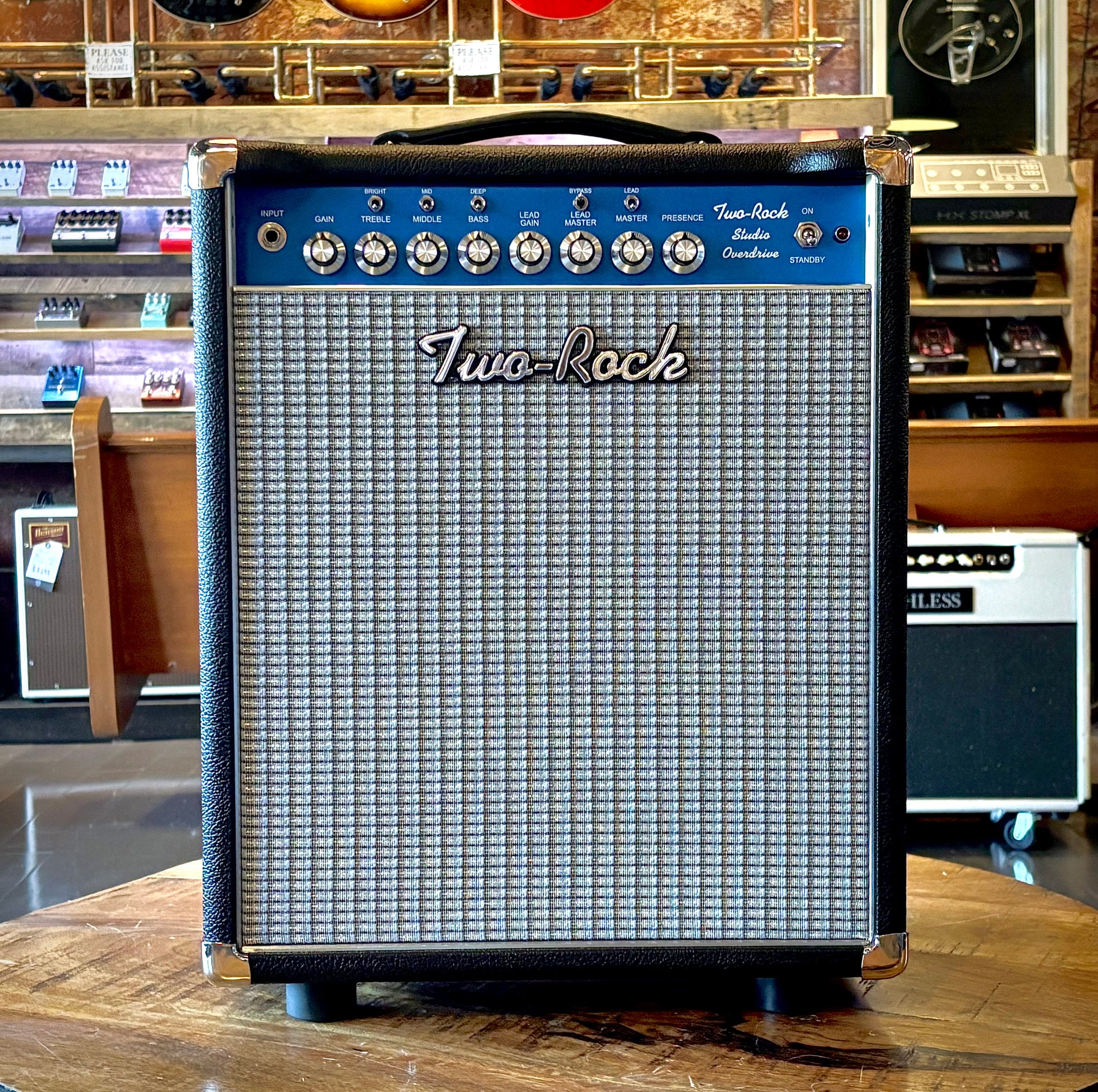 Two-Rock Studio Overdrive Combo Black Bronco W/Blue Faceplate